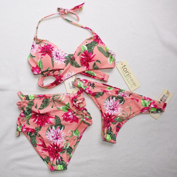 pink floral bathing suit